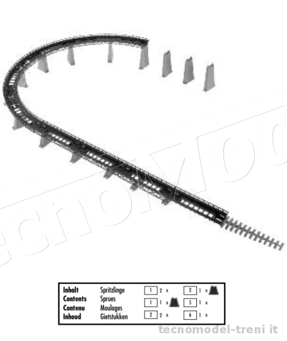 Faller 222539 Set rampa con piloni, Scala N - TecnoModel - Modellismo  Ferroviario - per non perdere il treno...